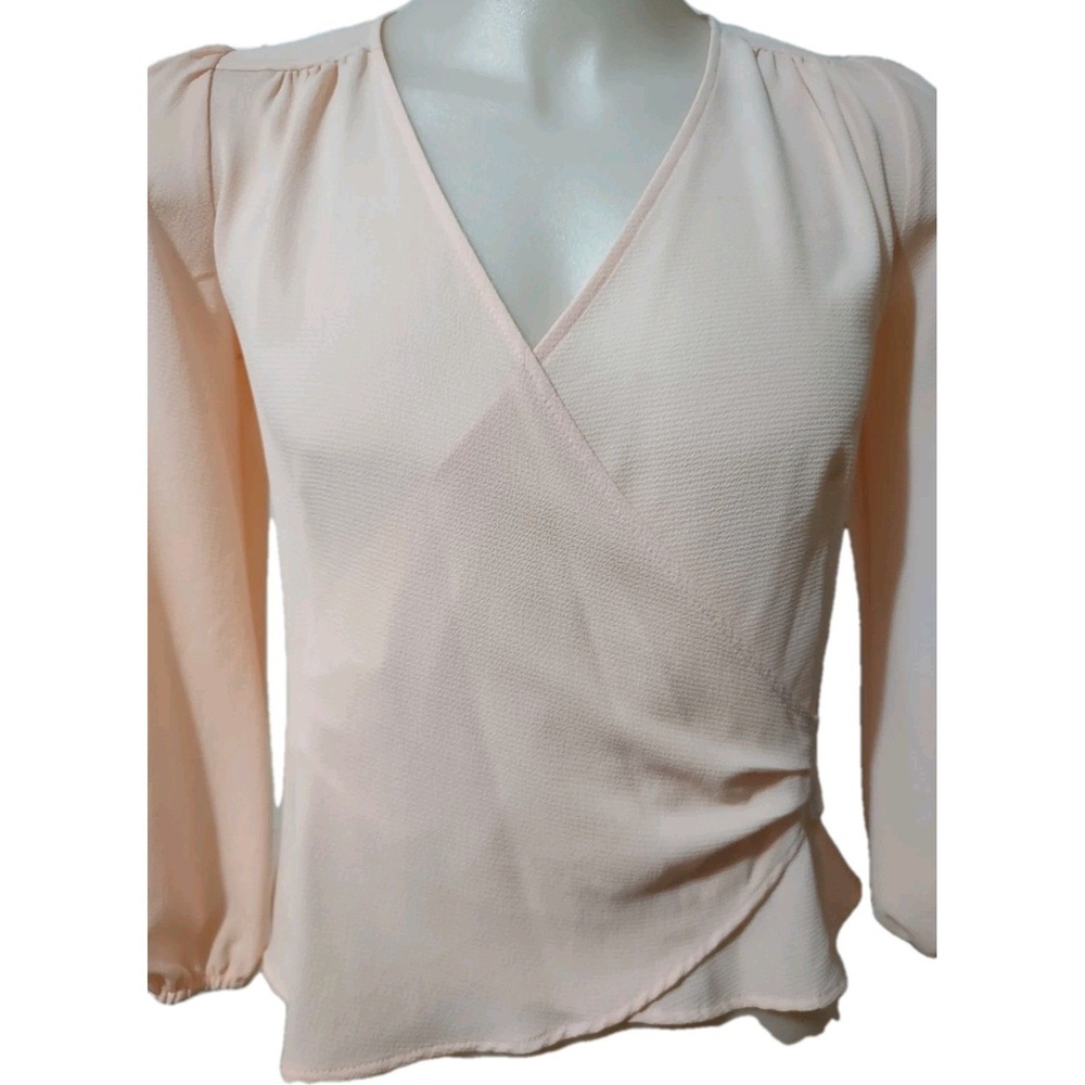 Chelsea 28 Wrap Blouse  Women's Size XS Blush  Orange  Long Sleeve Shirt  V-Neck